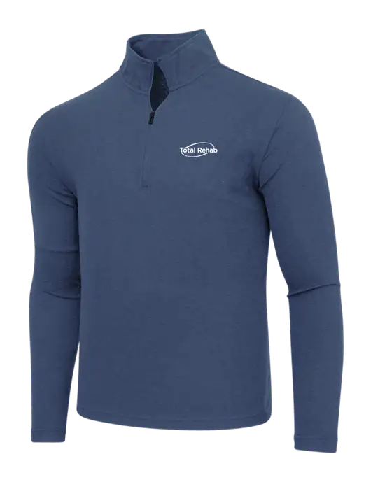 Adidas  Navy  Melange 3 Stripes Quarter Zip Sweater w/Total Rehab Logo