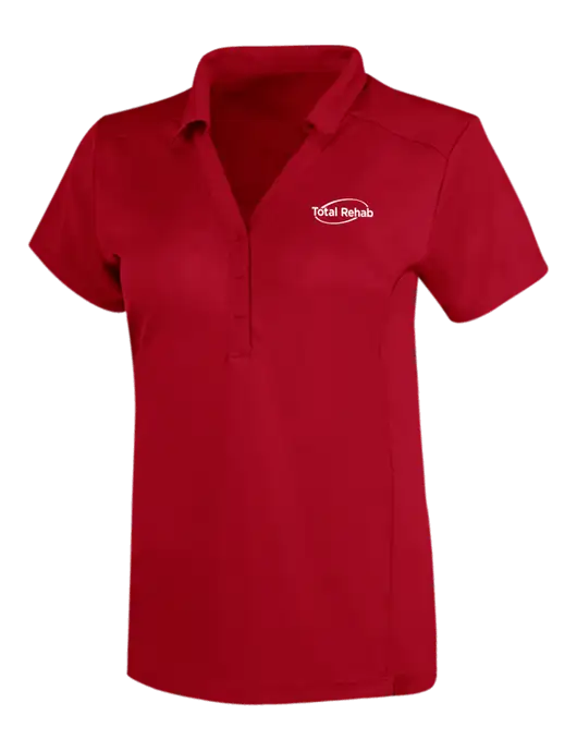 OGIO Red Womens Framework Polo w/Total Rehab Logo