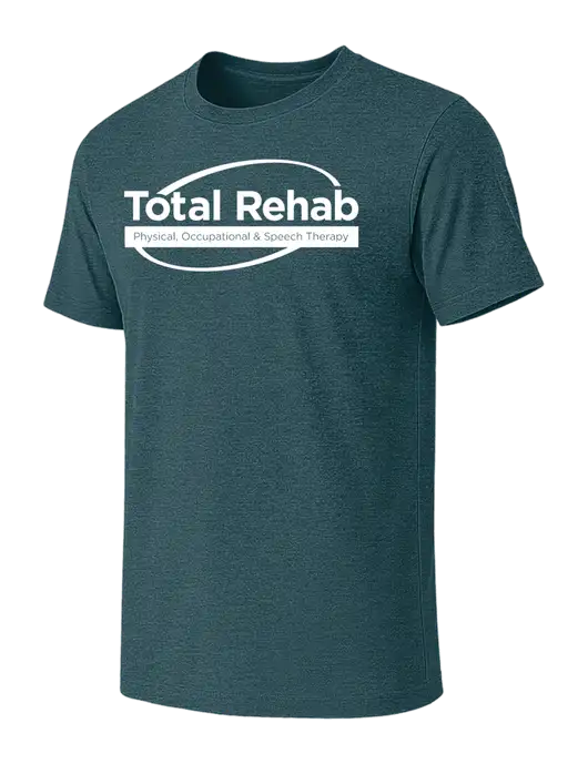 BELLA+CANVAS Heather Dark Teal CVC Short Sleeve Tee w/Total Rehab Logo