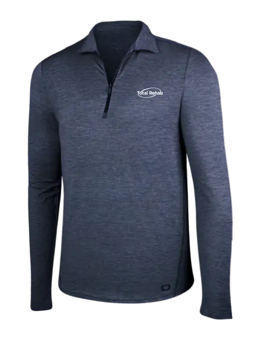 OGIO Blue Indigo Heather Endurance Force 1/4 Zip w/Total Rehab Logo