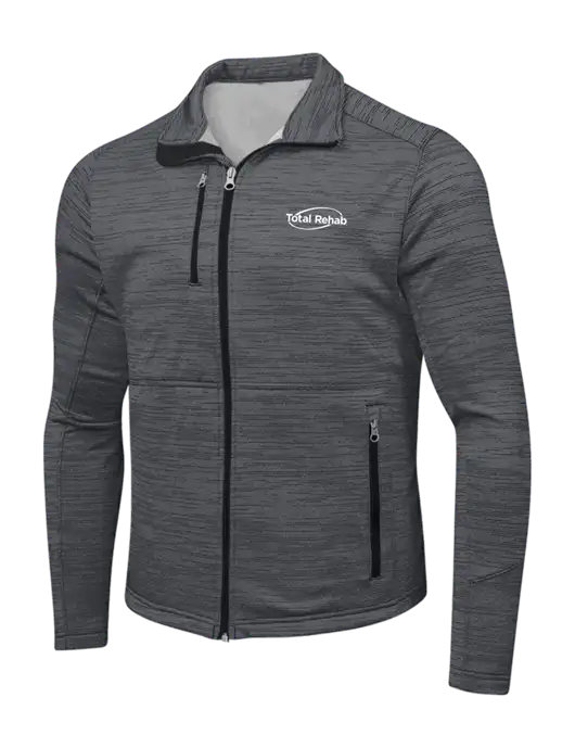 Dark Grey Digi Stripe Fleece Jacket w/Total Rehab Logo