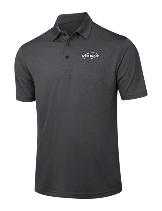 Dark Grey Heather Contender Polo w/Total Rehab Logo