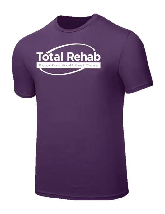 Seriously Soft Eggplant Purple T-Shirt w/Total Rehab Logo