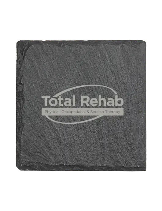 Square Slate Coaster, 4 x 4 w/Total Rehab Logo