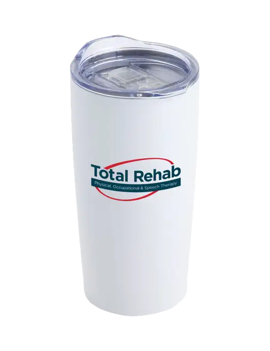 Society White 20 oz Insulated Tumbler w/Total Rehab Logo