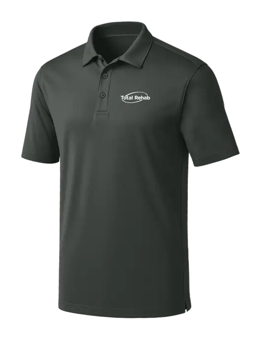 Dark Grey Silk Touch Performance Polo w/Total Rehab Logo