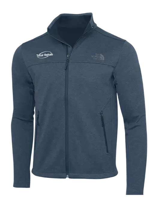 North Face Light Navy Heather Ridgewall Soft Shell Jacket w/Total Rehab Logo