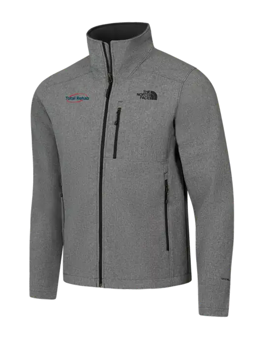 North Face Light Grey Heather Apex Barrier Soft Shell Jacket w/Total Rehab Logo