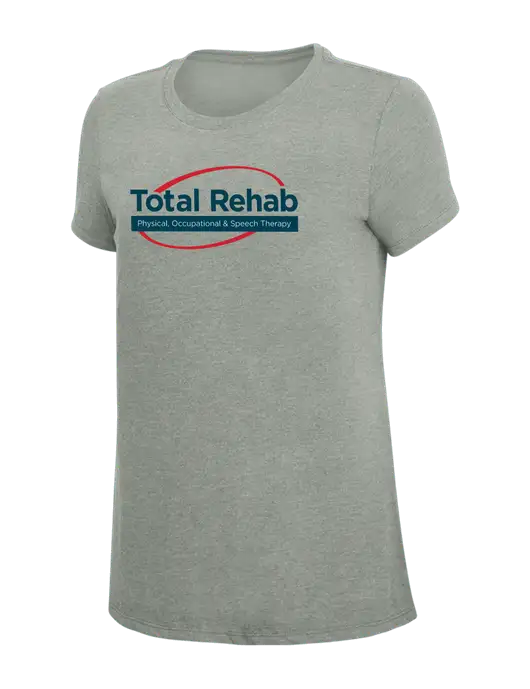 Womens Simply Soft Grey Frost 4.5oz  Poly/Combed Ring Spun Cotton T-Shirt w/Total Rehab Logo