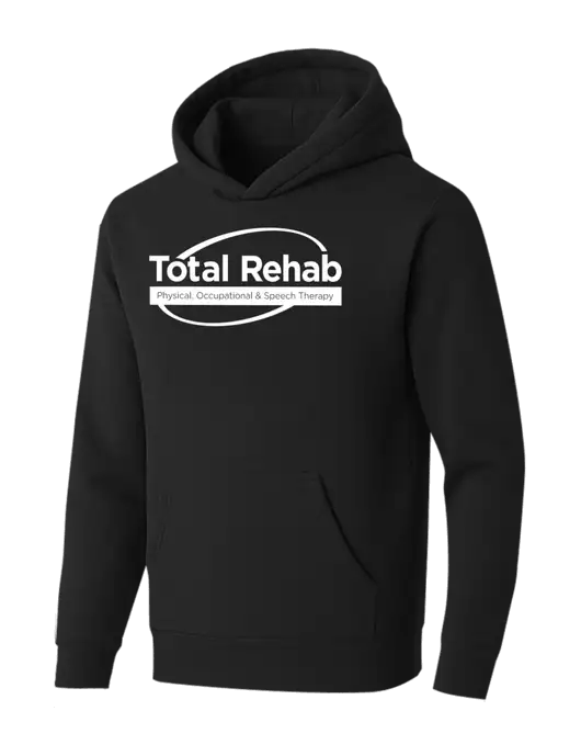 BELLA+CANVAS Black Sponge Fleece Pullover Hoodie w/Total Rehab Logo