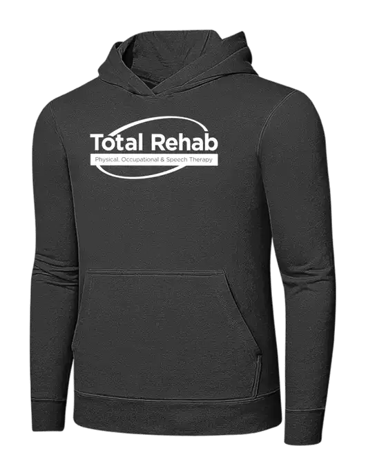 Charcoal 7.8 oz Ring Spun Hooded Sweatshirt w/Total Rehab Logo