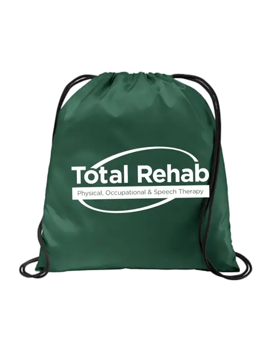 Drawstring Dark Green Cinch Pack w/Total Rehab Logo
