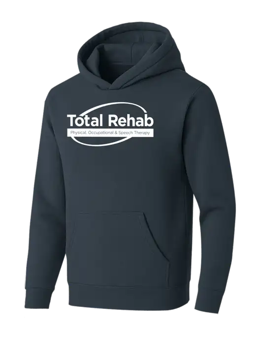 BELLA+CANVAS Dark Grey Sponge Fleece Pullover Hoodie w/Total Rehab Logo