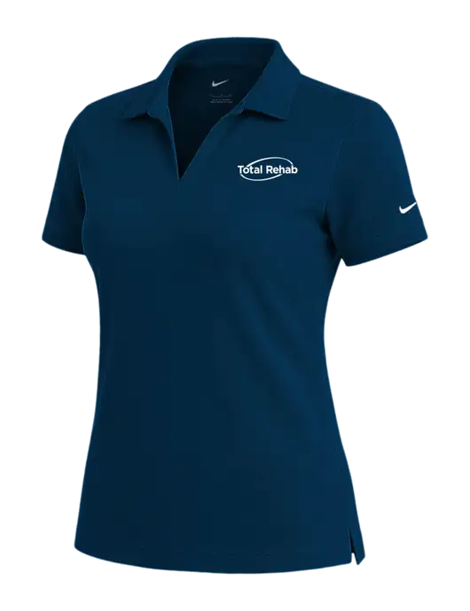 NIKE Navy Womens Dri-Fit Micro Pique Polo w/Total Rehab Logo