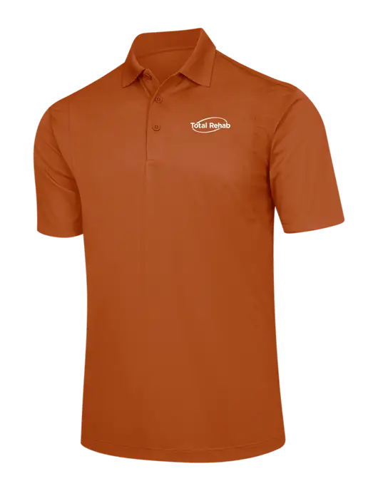 Burnt Orange Micropique Sport-Wick Polo w/Total Rehab Logo