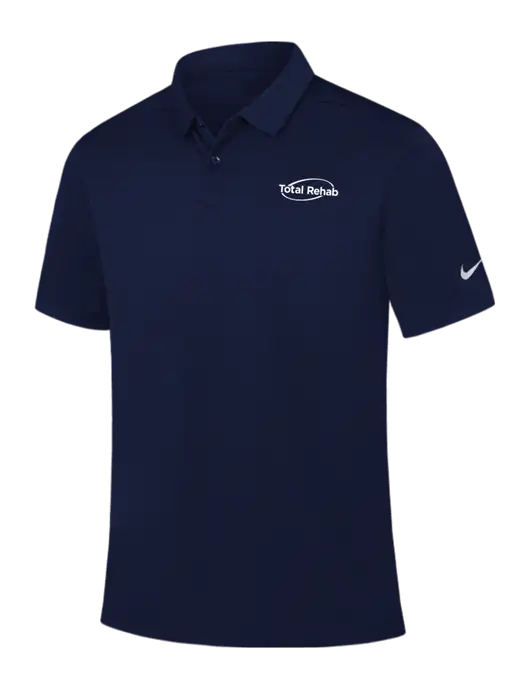 Nike Navy Dry Essential Solid Polo w/Total Rehab Logo