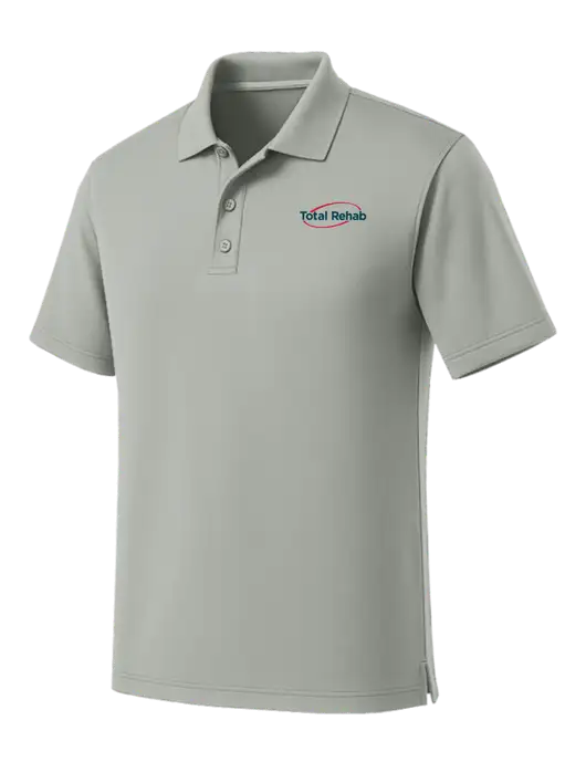 Light Grey Dry Zone UV Micro Mesh Polo w/Total Rehab Logo
