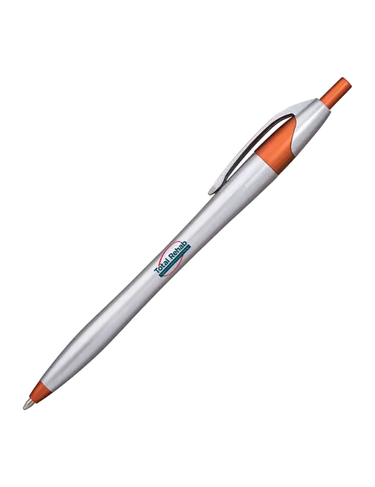 Novella Orange/Chrome Bright Pen - Blue Ink w/Total Rehab Logo