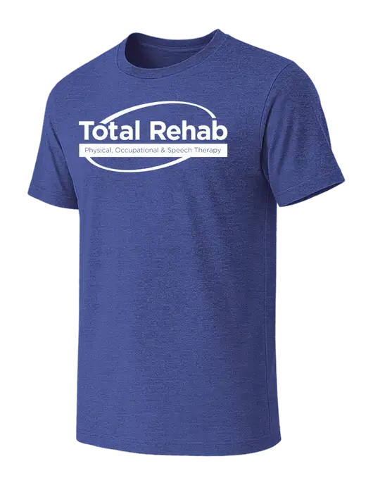 BELLA+CANVAS Heather Royal CVC Short Sleeve Tee w/Total Rehab Logo