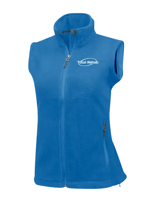 Royal Womens Fleece Vest w/Total Rehab Logo