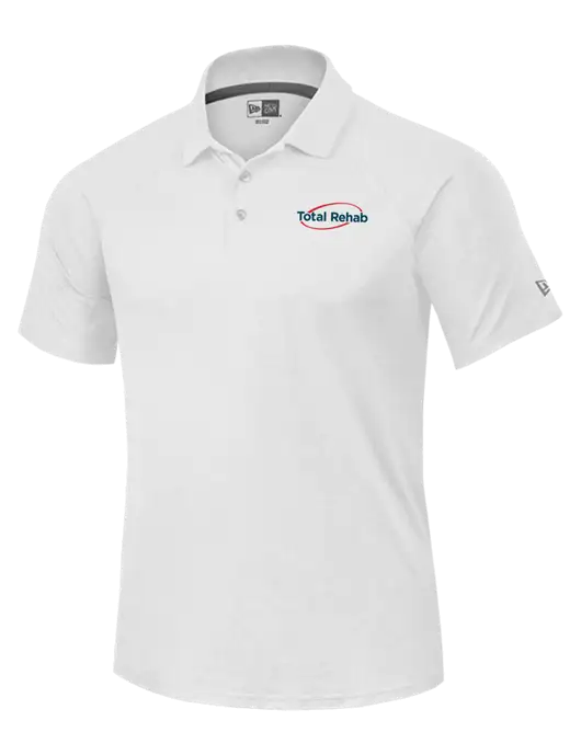 New Era Power White Polo w/Total Rehab Logo