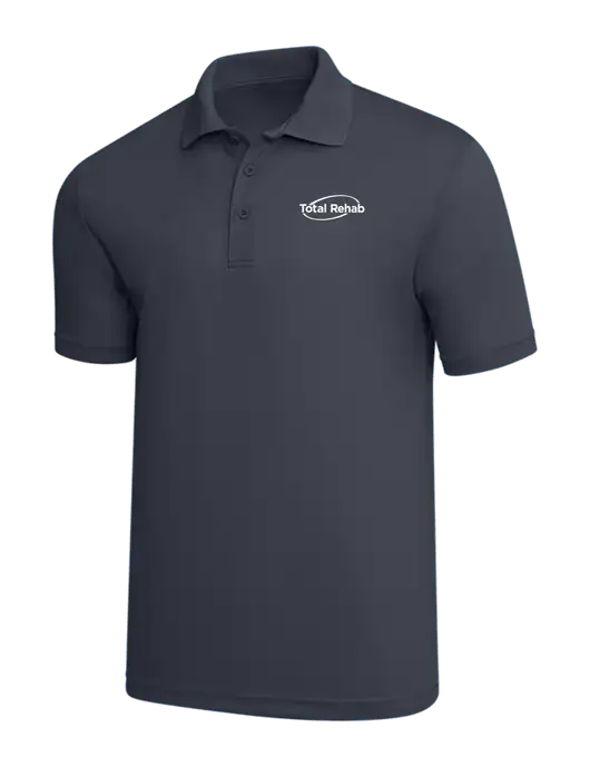 Dark Grey PosiCharge RacerMesh Polo w/Total Rehab Logo