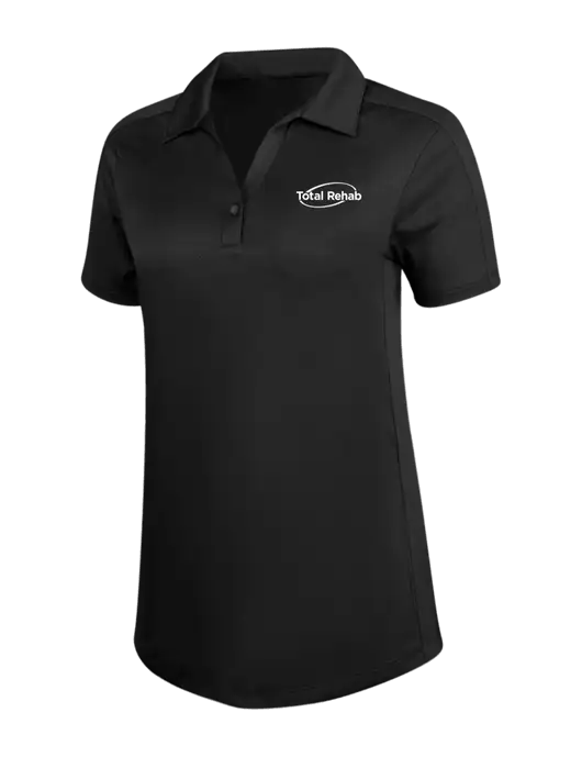 Womens Black Diamond Jacquard Polo w/Total Rehab Logo