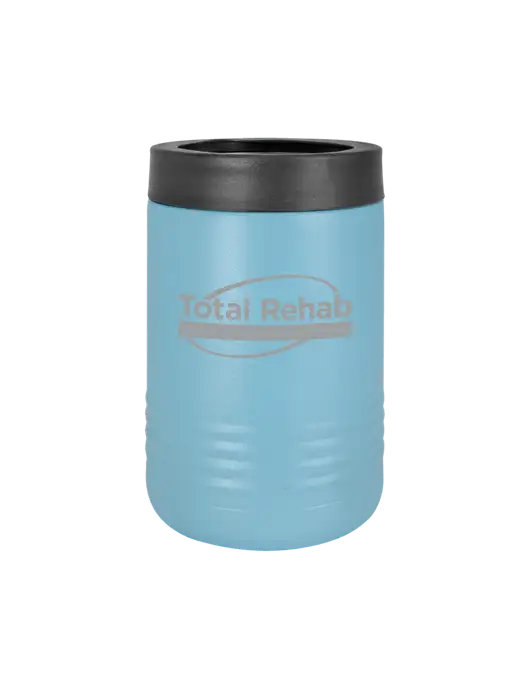 Polar Camel 12 oz Powder Coated Light Blue Vacuum Insulated Beverage Holder w/Total Rehab Logo