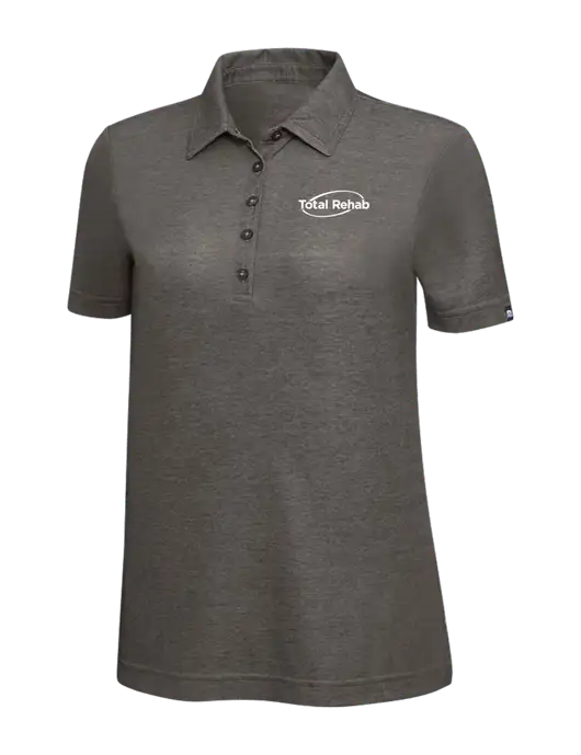 TravisMathew Black Heather Womens Oceanside Polo w/Total Rehab Logo