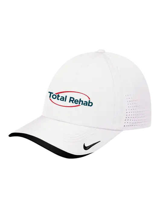 Nike White/Black Dri-FIT Perforated Performance Cap w/Total Rehab Logo