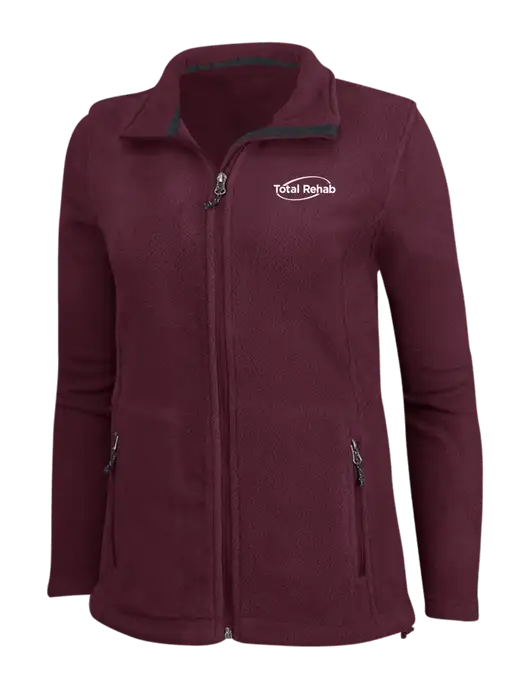 Womens Maroon Fleece Jacket w/Total Rehab Logo