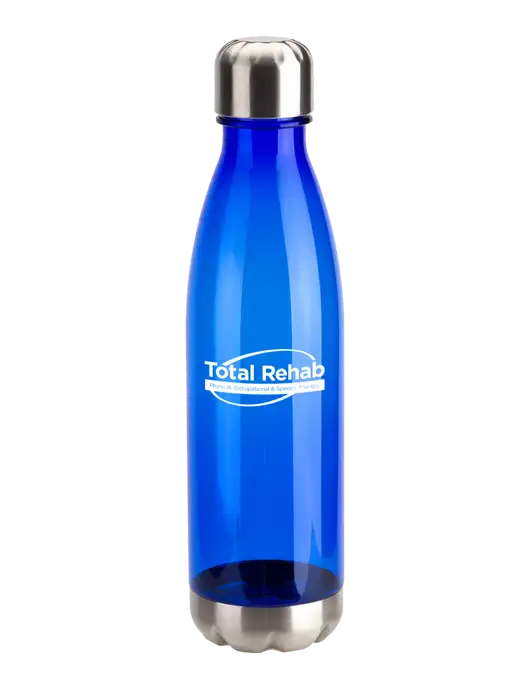 Bayside Tritan Blue 25 oz Bottle with Stainless Base and Cap w/Total Rehab Logo