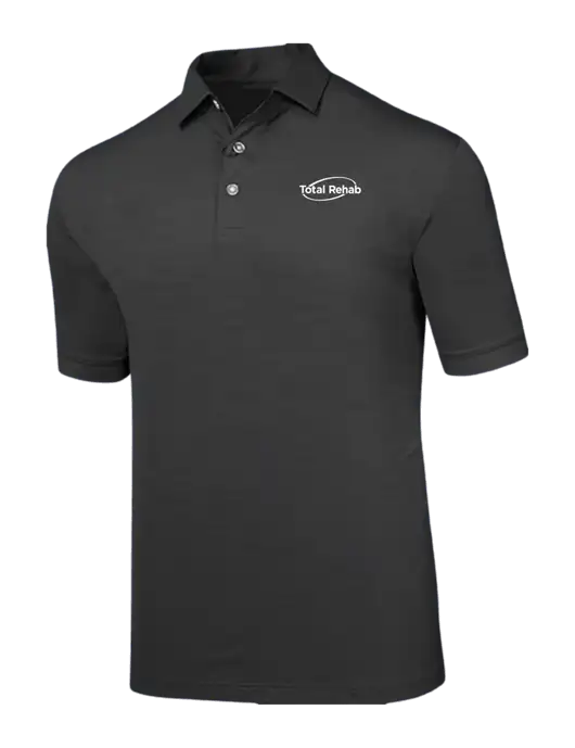Callaway Black Fashion Tonal Polo w/Total Rehab Logo