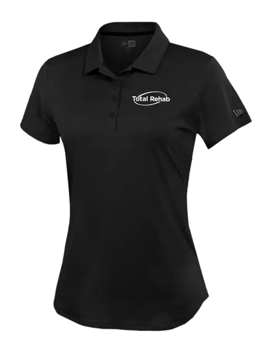 New Era Womens Power Black Polo w/Total Rehab Logo