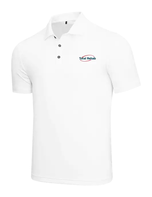 Adidas White  Performance Polo w/Total Rehab Logo