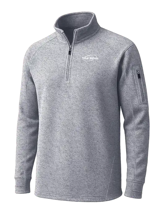 Grey Heather Tech Fleece 1/4 Zip Pullover w/Total Rehab Logo