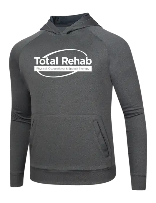 Tech Graphite Heather Fleece Hooded Sweatshirt w/Total Rehab Logo