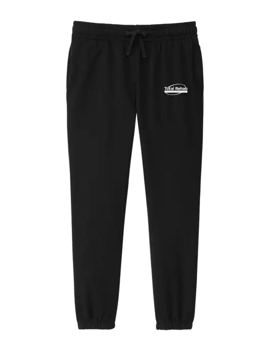 District Womens Black Fleece Sweatpants w/Total Rehab Logo