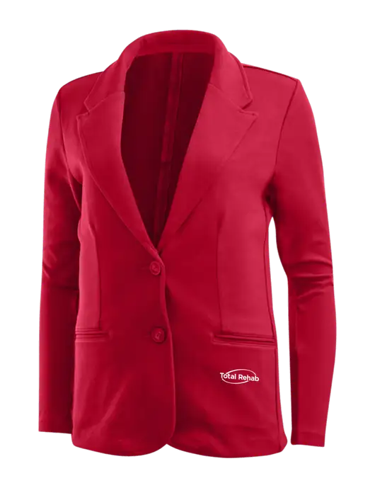 Rich Red Womens Knit Blazer w/Total Rehab Logo