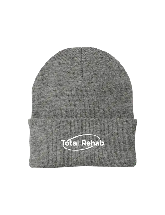 Medium Grey Heather Knit Cap w/Total Rehab Logo