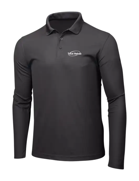 OGIO Charcoal Grey Caliber 2.0 Long Sleeve Polo w/Total Rehab Logo