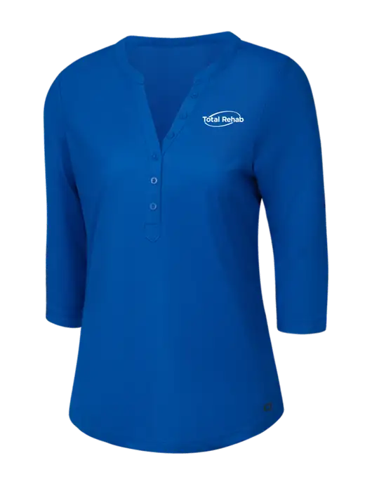 OGIO Royal Blue Jewel Henley w/Total Rehab Logo