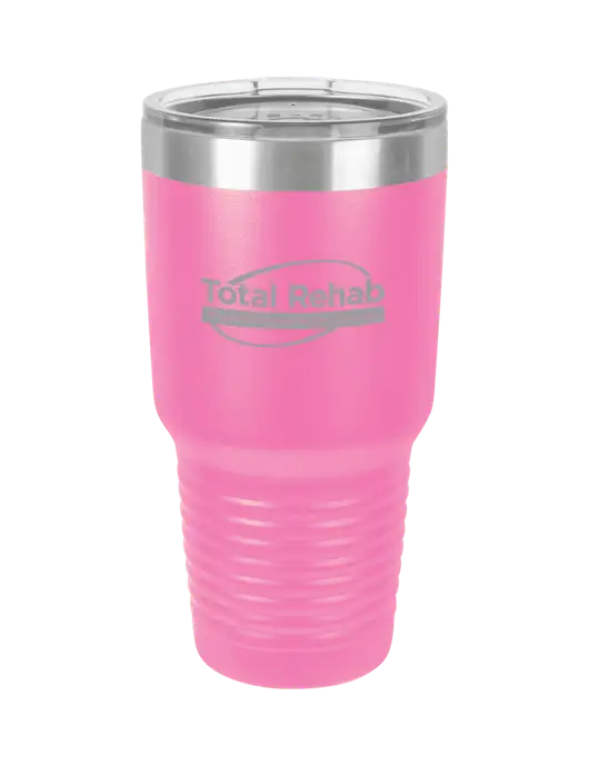 Polar Camel 30 oz Powder Coated Pink Vacuum Insulated Tumbler w/Total Rehab Logo