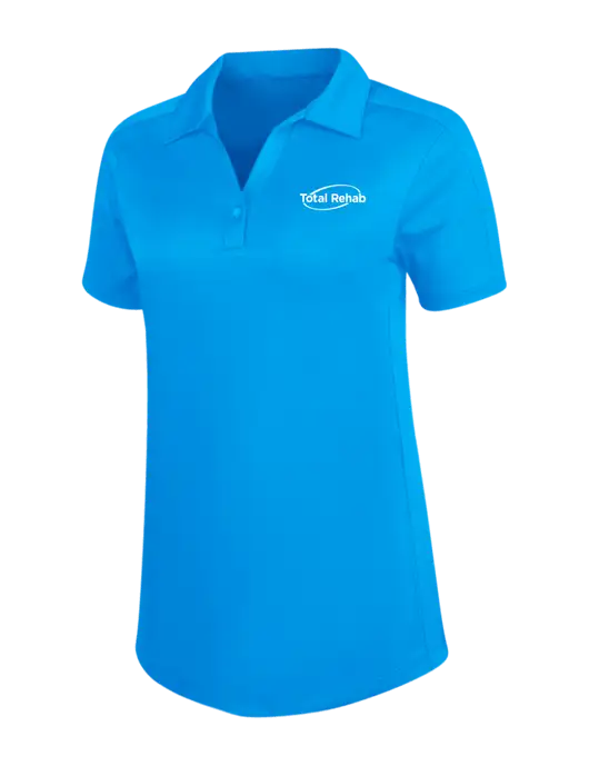 Womens Sapphire Blue Diamond Jacquard Polo w/Total Rehab Logo