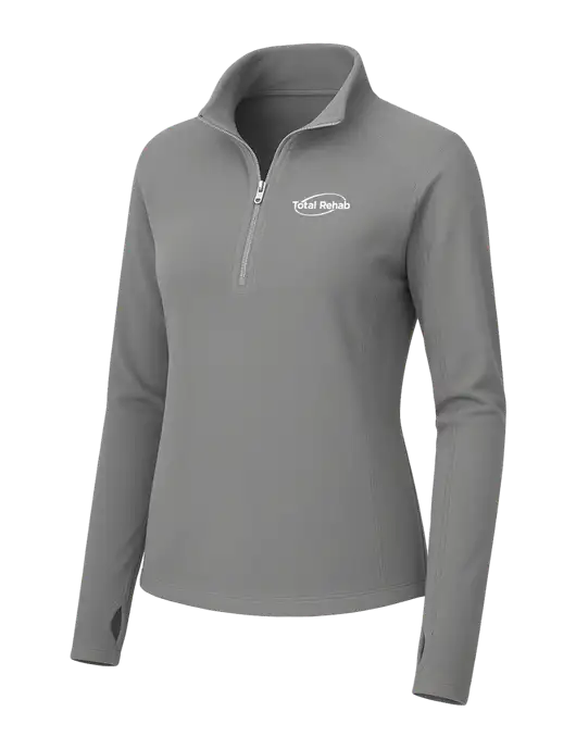 Womens Medium Grey Microfleece 1/2 Zip Pullover w/Total Rehab Logo