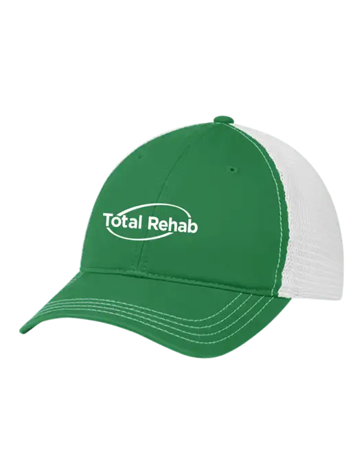 Richardson 111 Garment Washed Trucker Cap Kelly w/White Mesh w/Total Rehab Logo