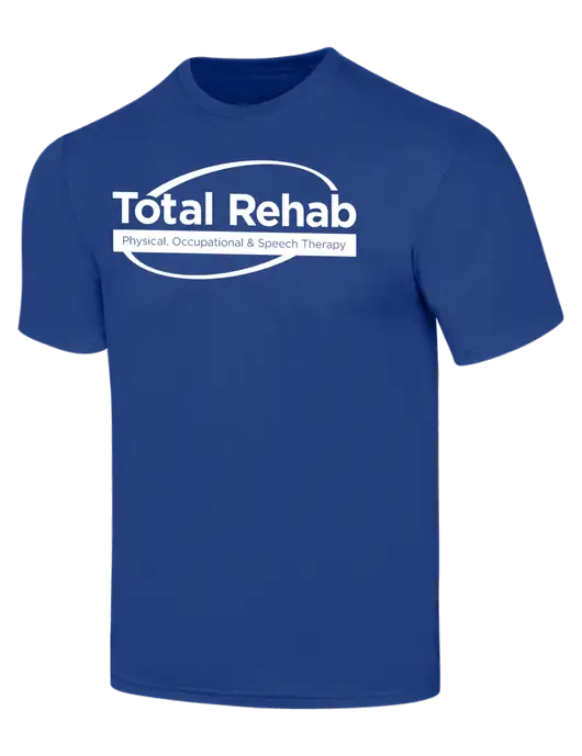 Simply Soft Dark Royal 4.5oz  Poly/Combed Ring Spun Cotton T-Shirt w/Total Rehab Logo