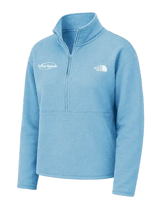 The North Face Womens Light Blue Double-Knit 1/2-Zip Fleece w/Total Rehab Logo