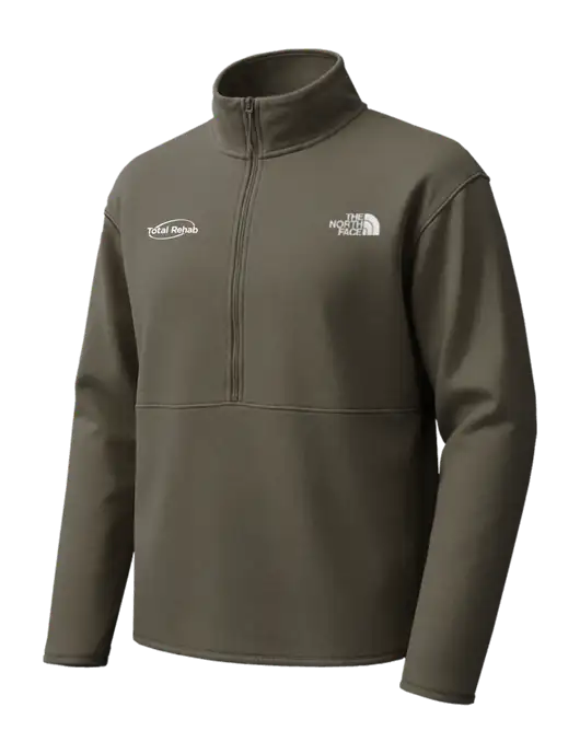 The North Face Dark Olive Double-Knit 1/2-Zip Fleece w/Total Rehab Logo