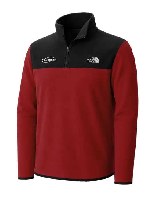 The North Face Cardinal/ Black Glacier 1/4-Zip Fleece w/Total Rehab Logo